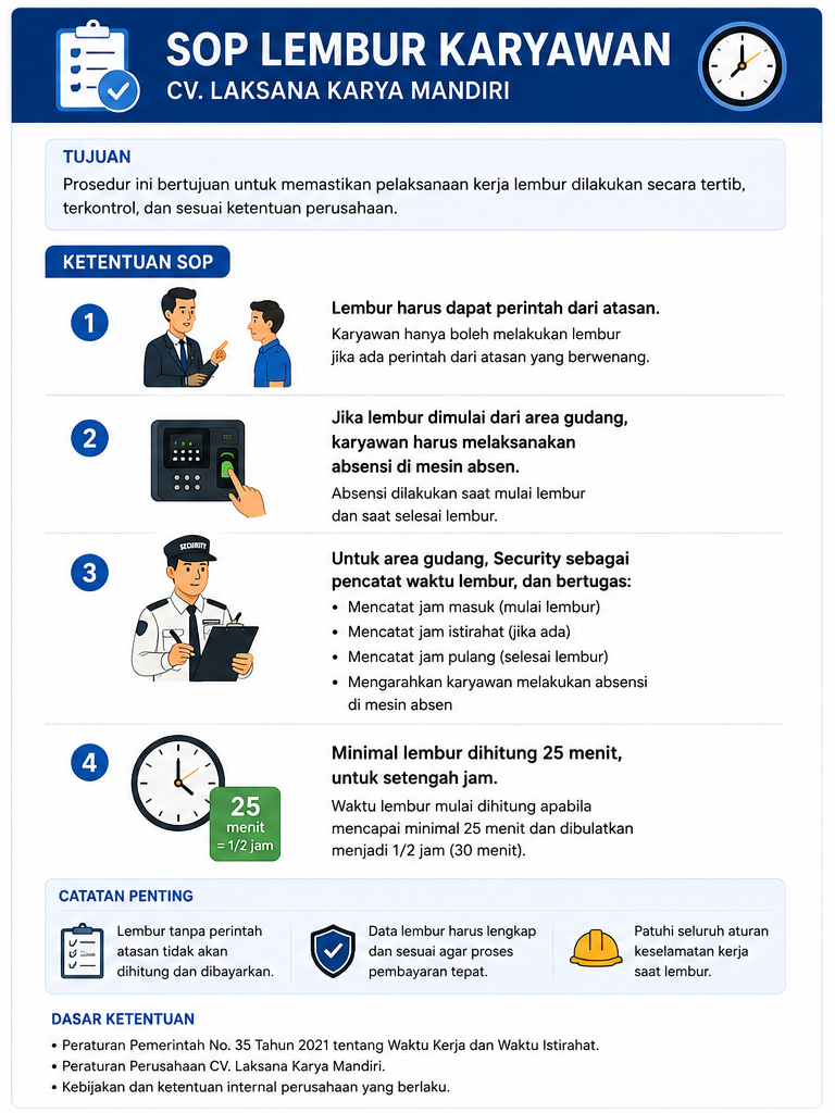 SOP Lembur Karyawan CV. Laksana Karya Mandiri